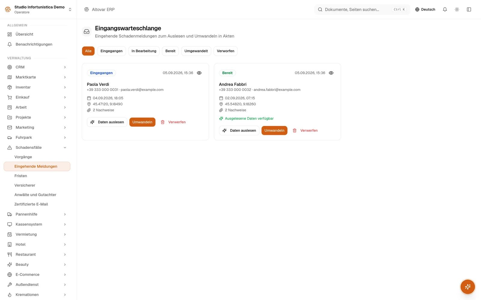 EINGANGSWARTESCHLANGE · WAS DIE APP GESCHICKT HAT