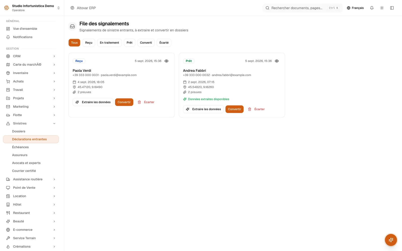 FILE DES SIGNALEMENTS · CE QUE L’APPLICATION A ENVOYÉ